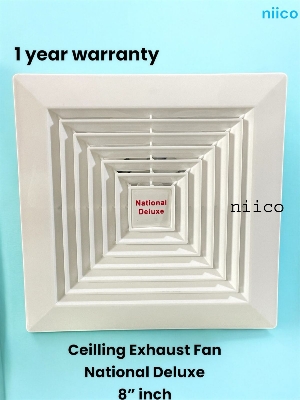 Picture of National Deluxe 8 inch Ceiling Exhust fan  =1 Year warranty Size(25X16X25.3 CM)