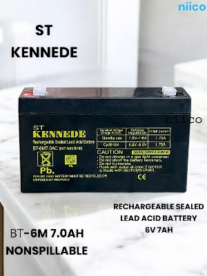 Picture of Charger fan Rechargeable Battery Maintenance free Heavy Weight  Model- KENNEDE=6V 7.0Ah-1050 Gram -5 Year life time