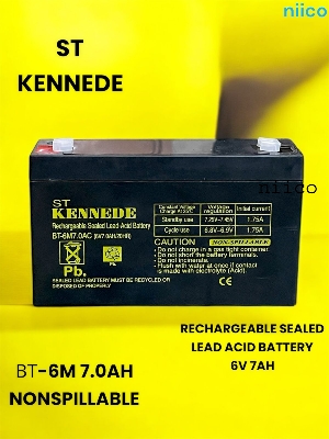 Picture of Charger fan Rechargeable Battery Maintenance free Heavy Weight  Model- KENNEDE=6V 7.0Ah-1050 Gram -5 Year life time