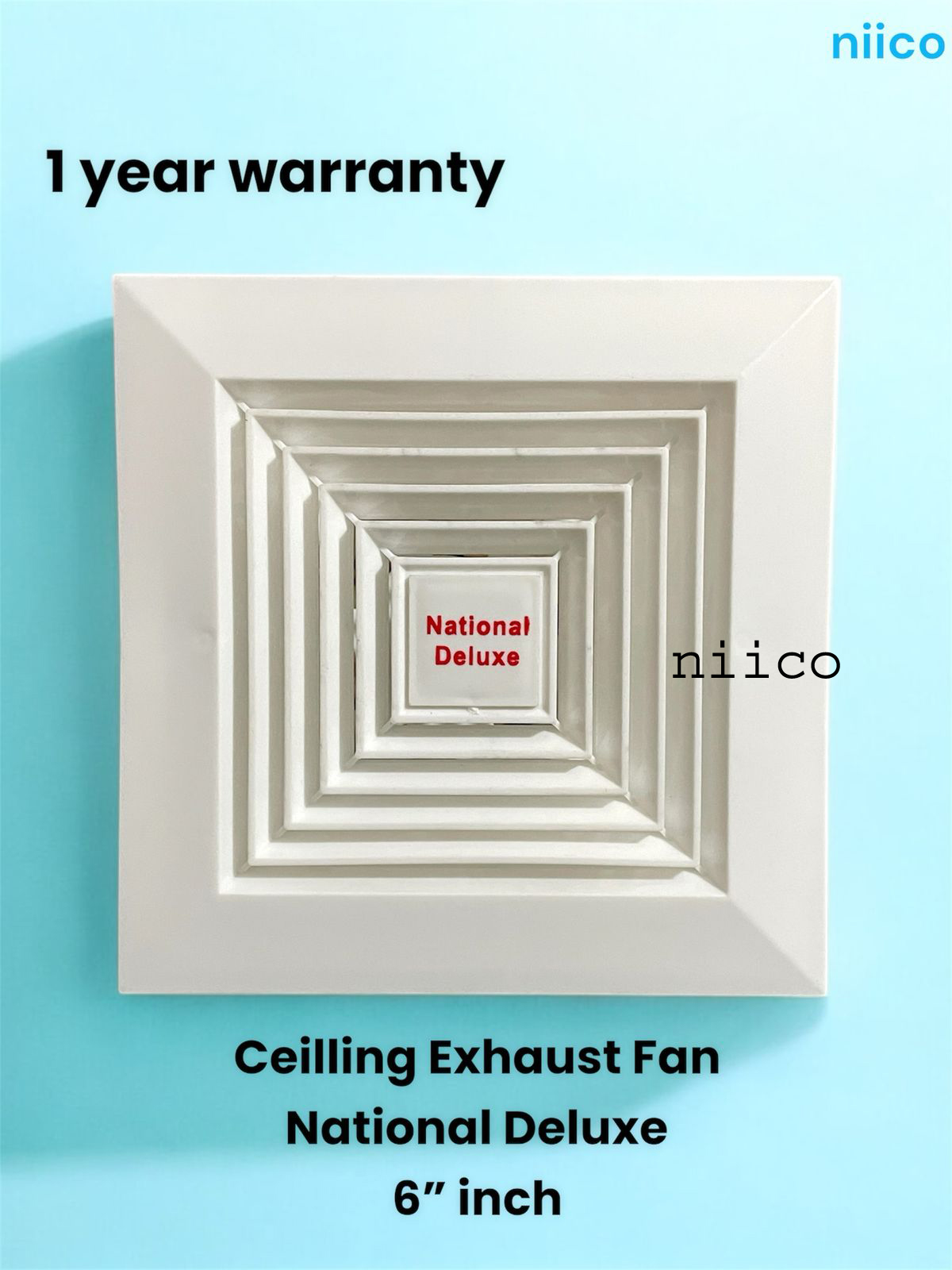 Picture of 6 inch Ceiling Exhust fan National Deluxe =1 Year warranty Size(20.5X13.5X20.5 CM)