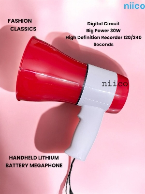 Picture of Hand Mike With High Defination Recorder 120-240 Second Recording Time -30 Watt Model=  619U Megaphon Handheald Lithium Battery -1 Year Warranty