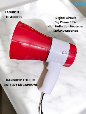 Picture of Hand Mike With High Defination Recorder 120-240 Second Recording Time -30 Watt Model=  619U Megaphon Handheald Lithium Battery -1 Year Warranty