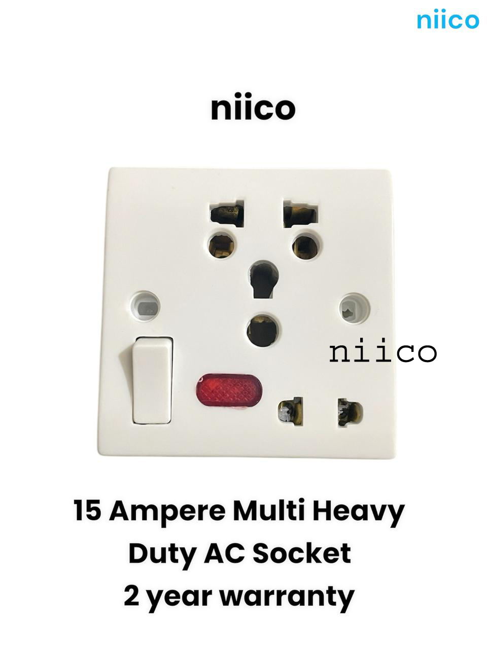 Picture of Niico 15 Ampere Heavy Duty Multi AC Socket= (2 Years Repless Warranty)