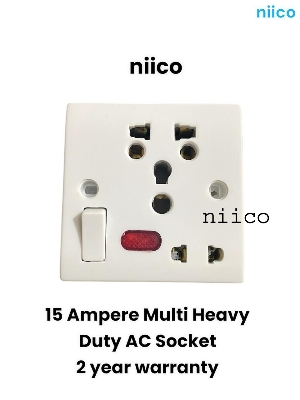 Picture of Niico 15 Ampere Heavy Duty Multi AC Socket= (2 Years Repless Warranty)