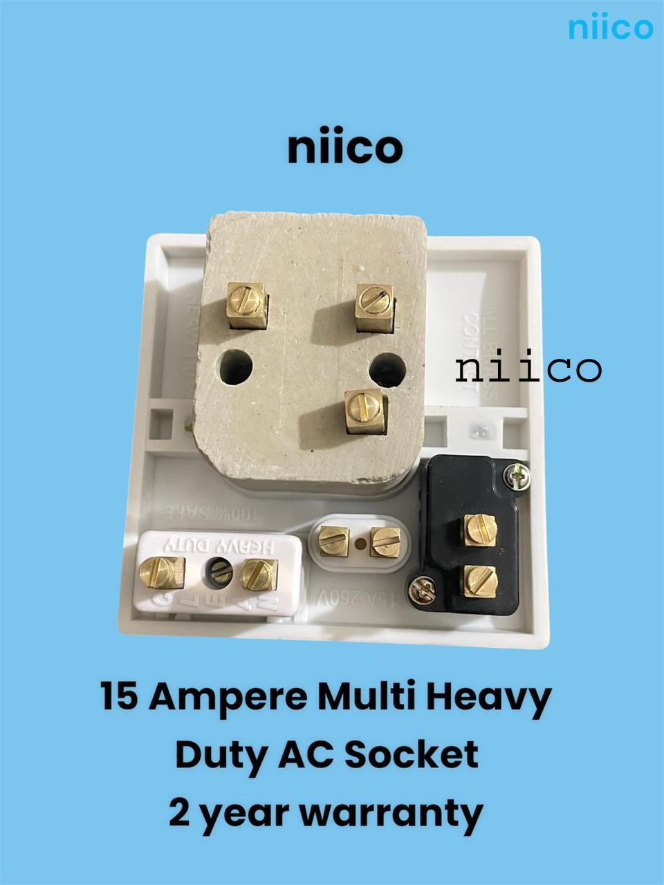 Picture of Niico 15 Ampere Heavy Duty Multi AC Socket= (2 Years Repless Warranty)