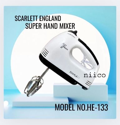 Picture of Scarlett  Super Hand Mixer & Electric Egg Bitter in White Is Versatile and Efficient Electric Bitter Effortless and Convenient-(1 Year Warranty )