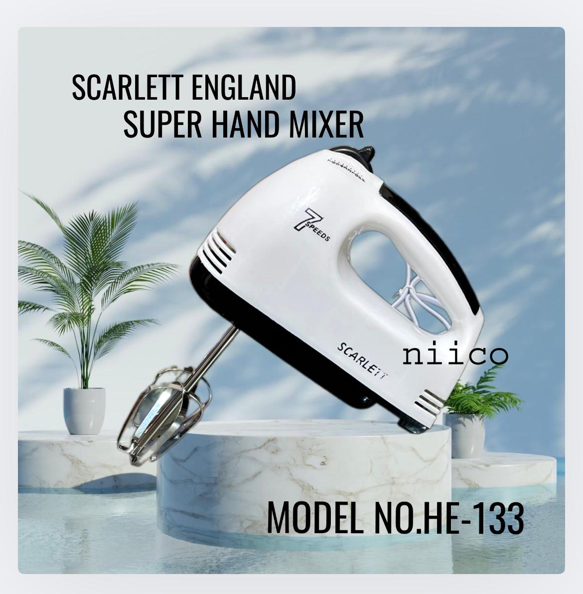 Picture of Scarlett  Super Hand Mixer & Electric Egg Bitter in White Is Versatile and Efficient Electric Bitter Effortless and Convenient-(1 Year Warranty )