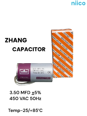 Picture of ZHANG Ceiling Fan Capacitor Model ZHANG- 3.5uf =450 = Capacitor=3.5 UF Wire Type Capacitor -(1 Year Warranty)