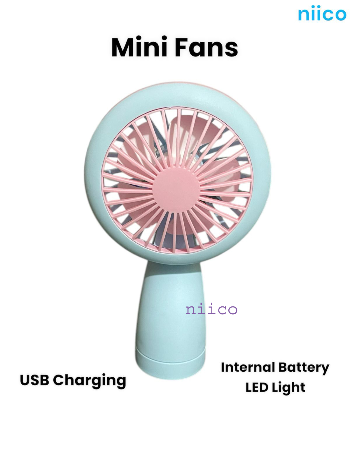 Picture of Mini USB Lithium battery Heavy Duty Rechargeable Portable Handheld cooling Fan With Toggle Switch - Model=66-01(1 Year warranty )