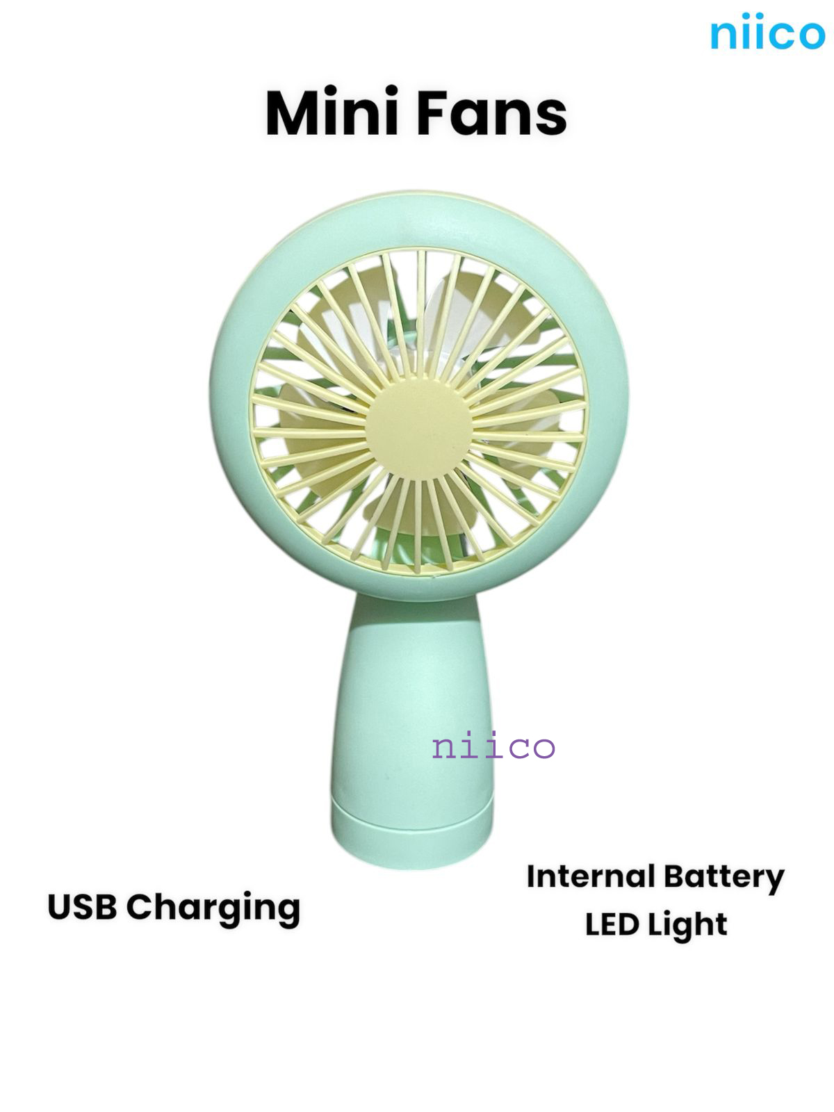 Picture of Mini USB Lithium battery Heavy Duty Rechargeable Portable Handheld cooling Fan With Toggle Switch - Model=66-01(1 Year warranty )