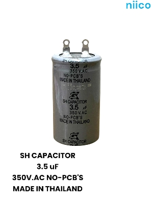 Picture of Niico Ceiling Fan Capacitor Model niico=SH 3.5 uf =350 V.AC Made In Thailand Original Capacitor=3.5  UF ( 1 Year Warranty)