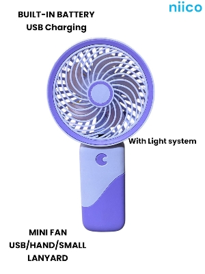 Picture of Mini USB Lithium battery Heavy Duty Rechargeable Portable Handheld cooling Fan LANYARD  - Model=S075 -1(1 Year warranty )