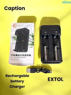 Picture of Universal double Charger For 3.7V 18650 16340 14500 Li-ion Rechargeable Battery With Usb Port -1 Year Warranty