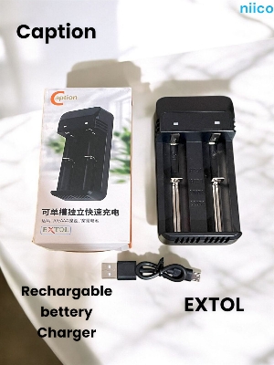 Picture of Universal double Charger For 3.7V 18650 16340 14500 Li-ion Rechargeable Battery With Usb Port -1 Year Warranty