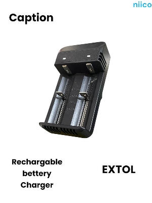 Picture of Universal double Charger For 3.7V 18650 16340 14500 Li-ion Rechargeable Battery With Usb Port -1 Year Warranty