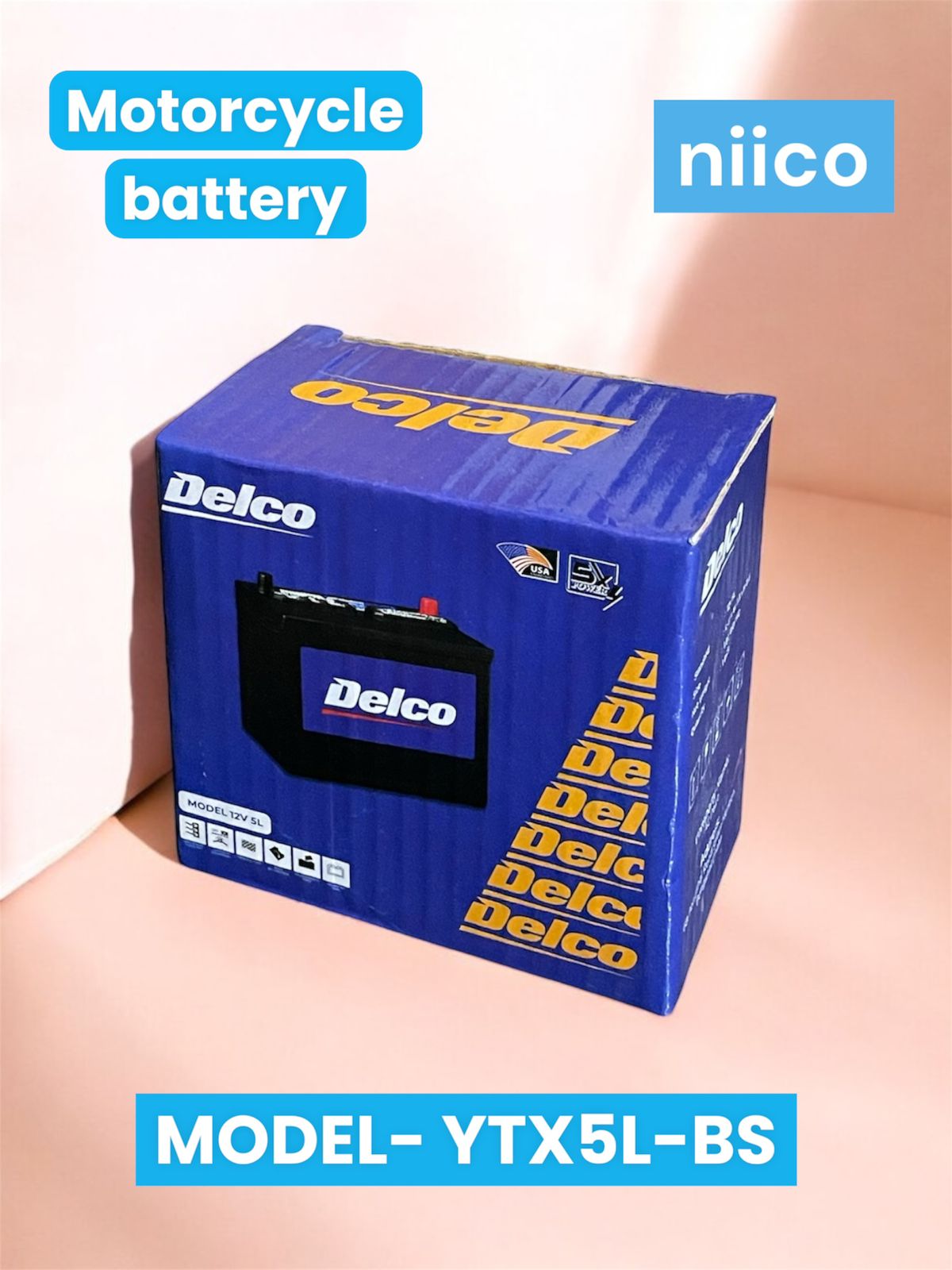 Picture of 12 Volt Motorcycle  Battery Maintenance Free Model-YTX 5L -BS (12Volt 6.5 Ah)-3 Month Warranty for=Suzuki Gixxer/ Yamaha FZ/R15/New Pulsar Bike Battery