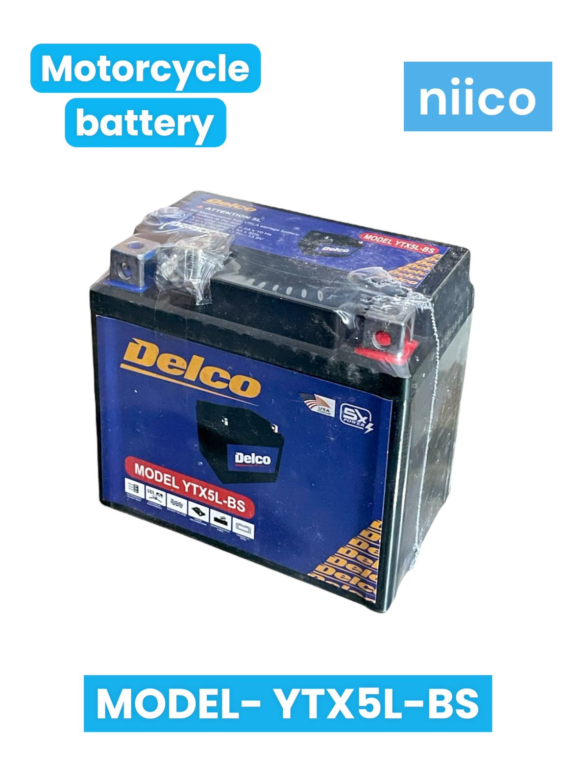 Picture of 12 Volt Motorcycle  Battery Maintenance Free Model-YTX 5L -BS (12Volt 6.5 Ah)-3 Month Warranty for=Suzuki Gixxer/ Yamaha FZ/R15/New Pulsar Bike Battery