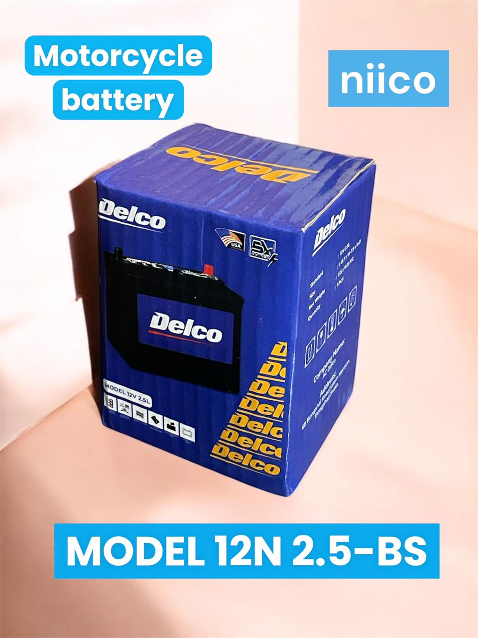 Picture of 12 Volt Hero Honda Non-Self  Motorcycle  Battery Maintenance Free Model-12N2.5-BS (12Volt 2.5Ah)-3 Month Warranty