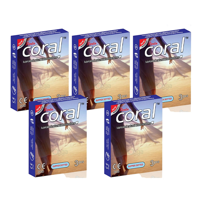 Picture of CORAL - Super Dotted Flavors Lubricated Natural Latex Condom 5x3 - 15 pcs