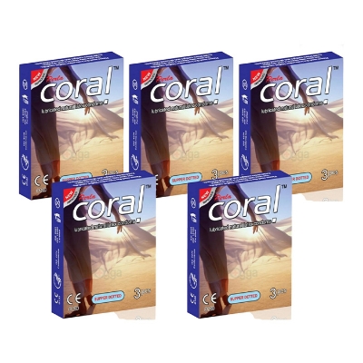 Picture of CORAL - Super Dotted Flavors Lubricated Natural Latex Condom 5x3 - 15 pcs