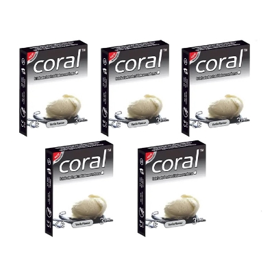 Picture of Coral Vanilla Flavor Lubricated Natural Latex Condom Half Box - 3x5=15pcs (Made in Malaysia)