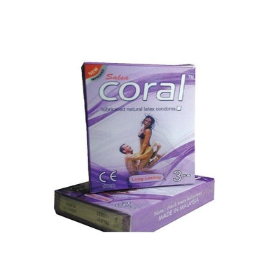 Picture of Coral - Long Lasting Lubricated Natural Latex Condom - Single Pack