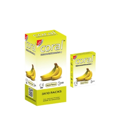 Picture of Coral - Banana Flavor Extra Performance Condom - Full Box