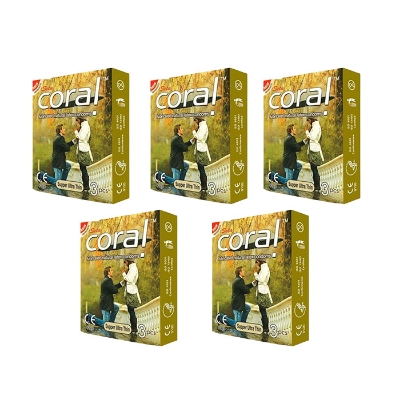 Picture of The Coral Super Ultra Thin Lubricated Latex Condoms Half Box: 3x5=15pcs  | Made in Malaysia
