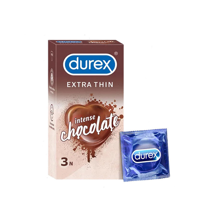 Picture of Durex - Extra Thin Intense Chocolate Flavored Condom - Single Pack - 3x1=3pcs