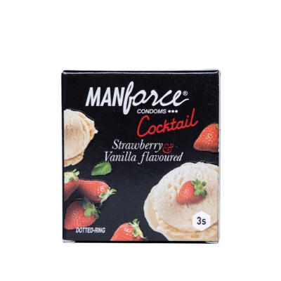 Picture of Manforce 3pcs Pack Chocolate/ 1500 Litchi/ 1740 Litchi/ Coctail Strawberry/ Stamina Orange, Pineapple/ Strawberry/ Black Grapes/ Game/ Premium Flavor Super Condoms Single Pack - Select Variants & Order