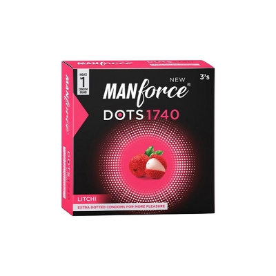 Picture of Manforce Condom - Manforce 1740 Dots Litchi Flavor Condom Single Pack - 3x1=3pcs Condom (Made in India)