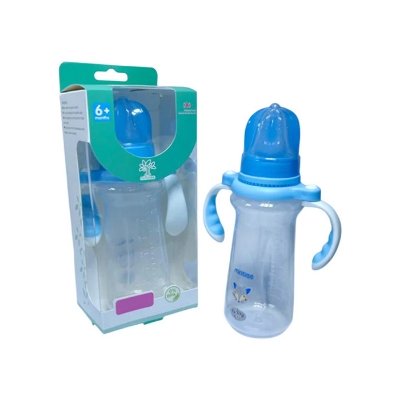 Picture of Baby Feeder Bottle Minitree Regular Neck Feeding Plastic Bottle With Handle 6m+ 240ml Multicolor Available