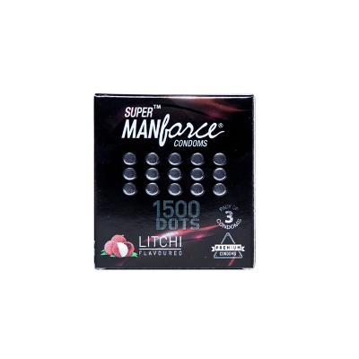 Picture of Manforce 3pcs Pack Chocolate/ 1500 Litchi/ Coctail Strawberry/ Stamina Orange, Pineapple/ Strawberry/ Black Grapes/ Game/ Premium Flavor Super Condoms Single Pack - Select Variants & Order