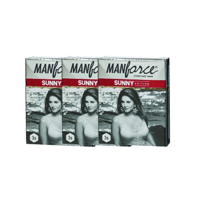 Picture of Manforce - Ribbed & Dotted Sunny Edition Condoms - Combo Pack - 3 Pack - 3x3=9pcs - Condom