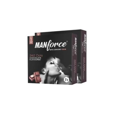 Picture of Manforce Xotic Condom 342 Dots Chocolate Flavour Condoms - Combo Pack - 3x2=6pcs