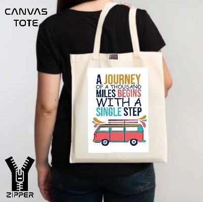Picture of Canvas Tote Bag/Fashionable Top Handle Bag with Zipper for girls For University/College/Trenndy Fashionable Women