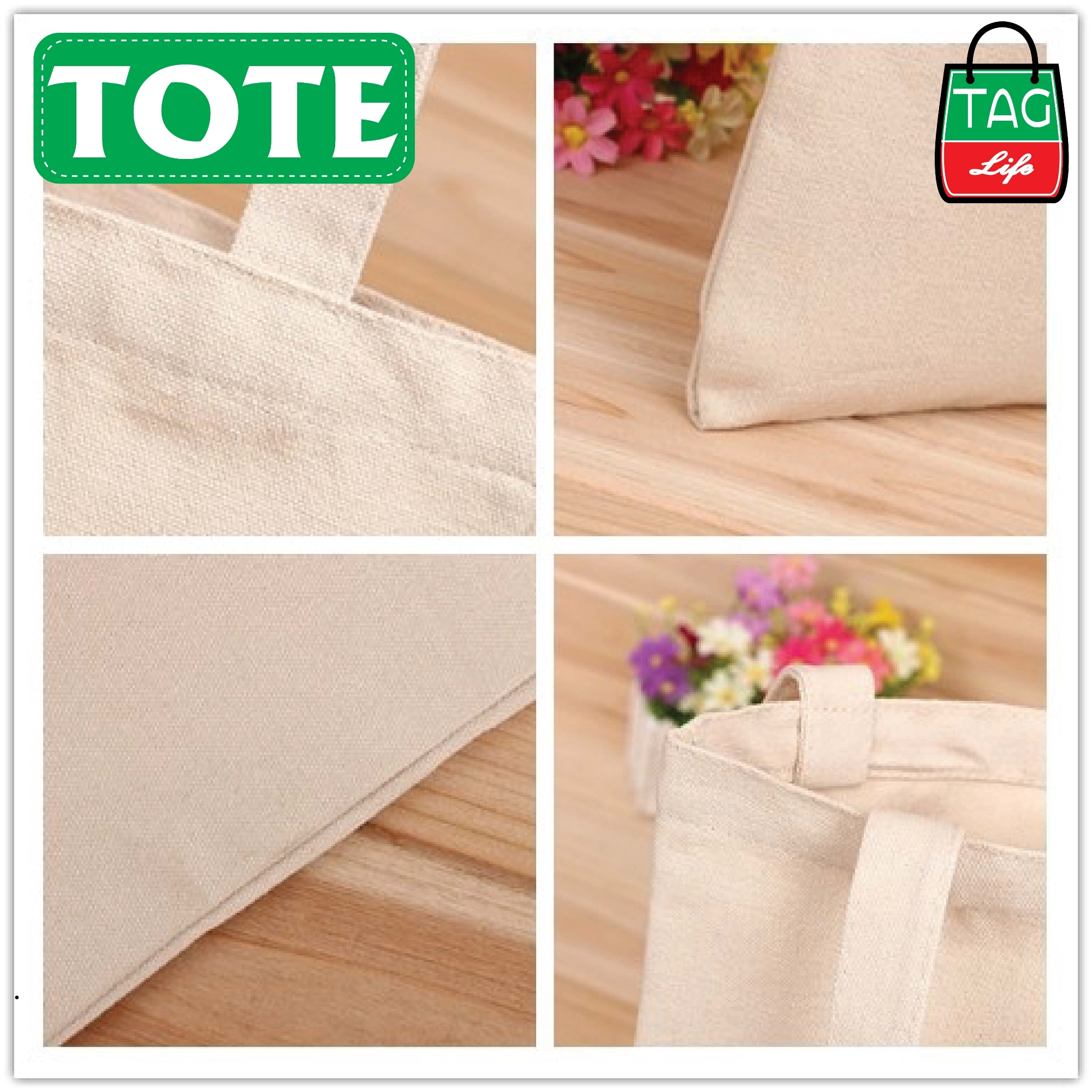 Picture of Canvas Tote Bag/Fashionable Top Handle Bag Off White Color with Zipper for girls For University/College/Trenndy Fashionable Women