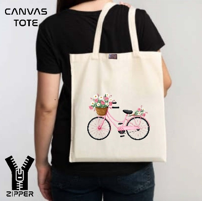 Picture of Canvas Tote Bag/Fashionable Top Handle Bag with  Free Pouch  and Zipper for girls For University/College/Trendy Fashionable Women (2in1)
