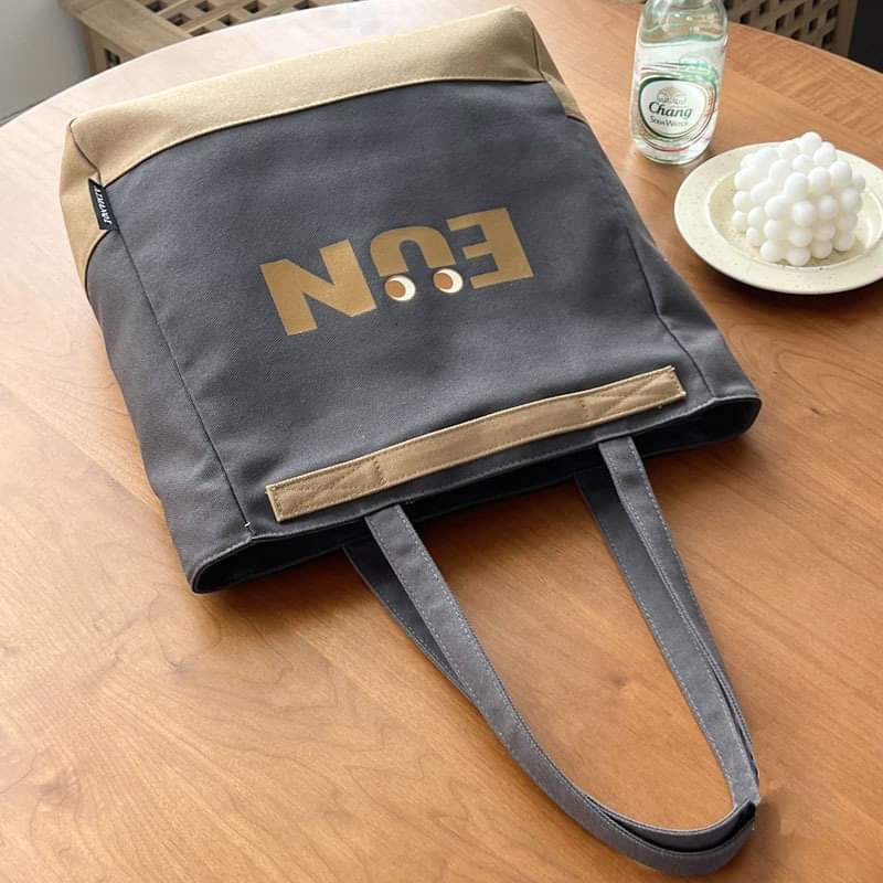 Picture of TAG Lifestyle Canvas Tote Bag/Fashionable Top Handle Bag Off White Color with Zipper for girls For University/College/Trendy Fashionable Women