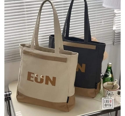 Picture of TAG Lifestyle Canvas Tote Bag/Fashionable Top Handle Bag Off White Color with Zipper for girls For University/College/Trendy Fashionable Women