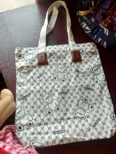 Picture of TAG Lifestyle Canvas Tote Bag/Fashionable Top Handle Bag Off White Color with Zipper for girls For University/College/Trendy Fashionable Women