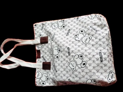 Picture of TAG Lifestyle Canvas Tote Bag/Fashionable Top Handle Bag Off White Color with Zipper for girls For University/College/Trendy Fashionable Women