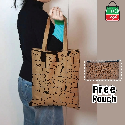 Picture of TAG Lifestyle Canvas Tote Bag, Stylish Canvas Bag, Hand and Shoulder Bag for University, College student With free Pouch Tote Bag for Women and Girls