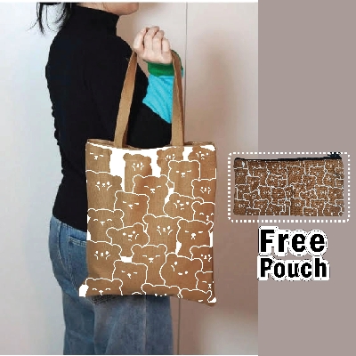 Picture of TAG Lifestyle Canvas Tote Bag, Stylish Canvas Bag, Hand and Shoulder Bag for University, College student With free Pouch Tote Bag for Women and Girls