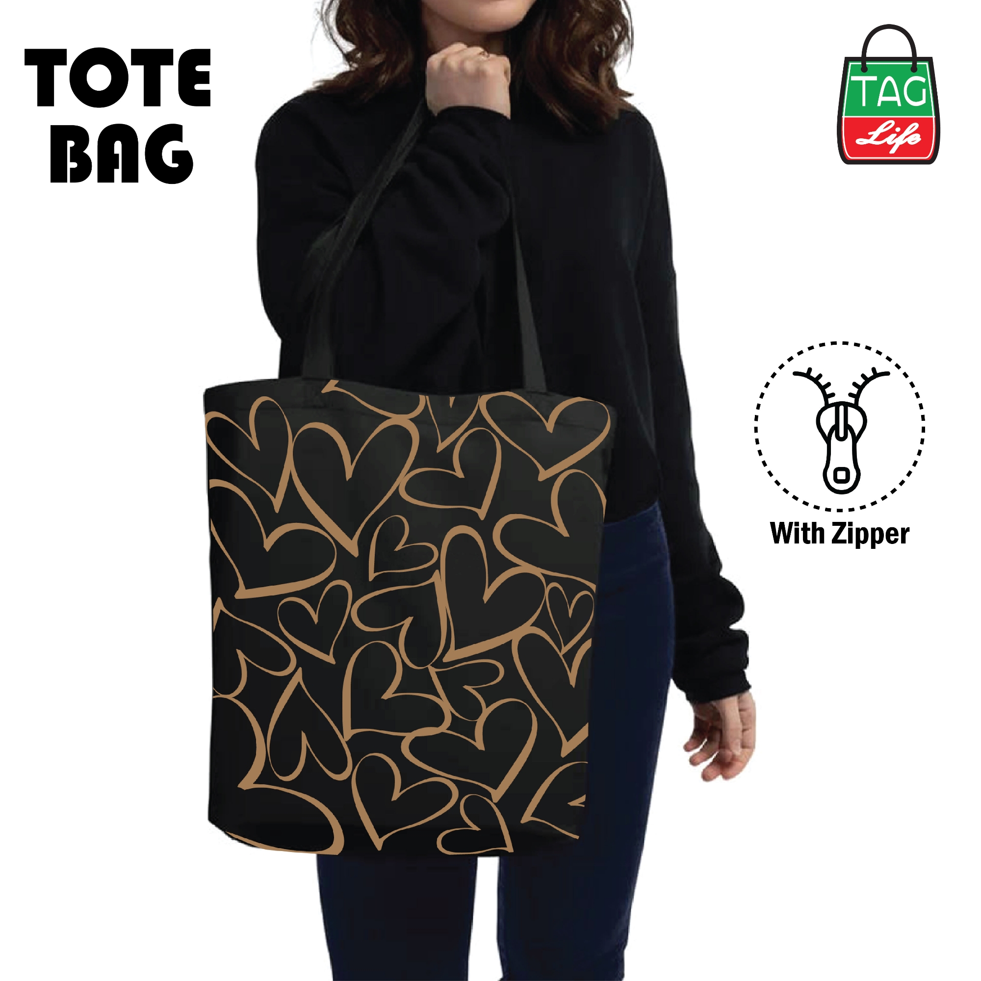 Picture of TAG Lifestyle Canvas Tote Bag, Stylish Canvas Bag, Hand and Shoulder Bag for University, College student Fashionable Tote Bag for Women and Girls