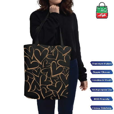 Picture of TAG Lifestyle Canvas Tote Bag, Stylish Canvas Bag, Hand and Shoulder Bag for University, College student Fashionable Tote Bag for Women and Girls