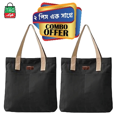 Picture of TAG Lifestyle Outside Pocket Canvas Tote Bag/Fashionable Tote Bag With Zipper Enclosure for girls For University/College/Trendy Fashionable Women