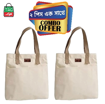 Picture of TAG Lifestyle Outside Pocket Canvas Tote Bag/Fashionable Tote Bag With Zipper Enclosure for girls For University/College/Trendy Fashionable Women