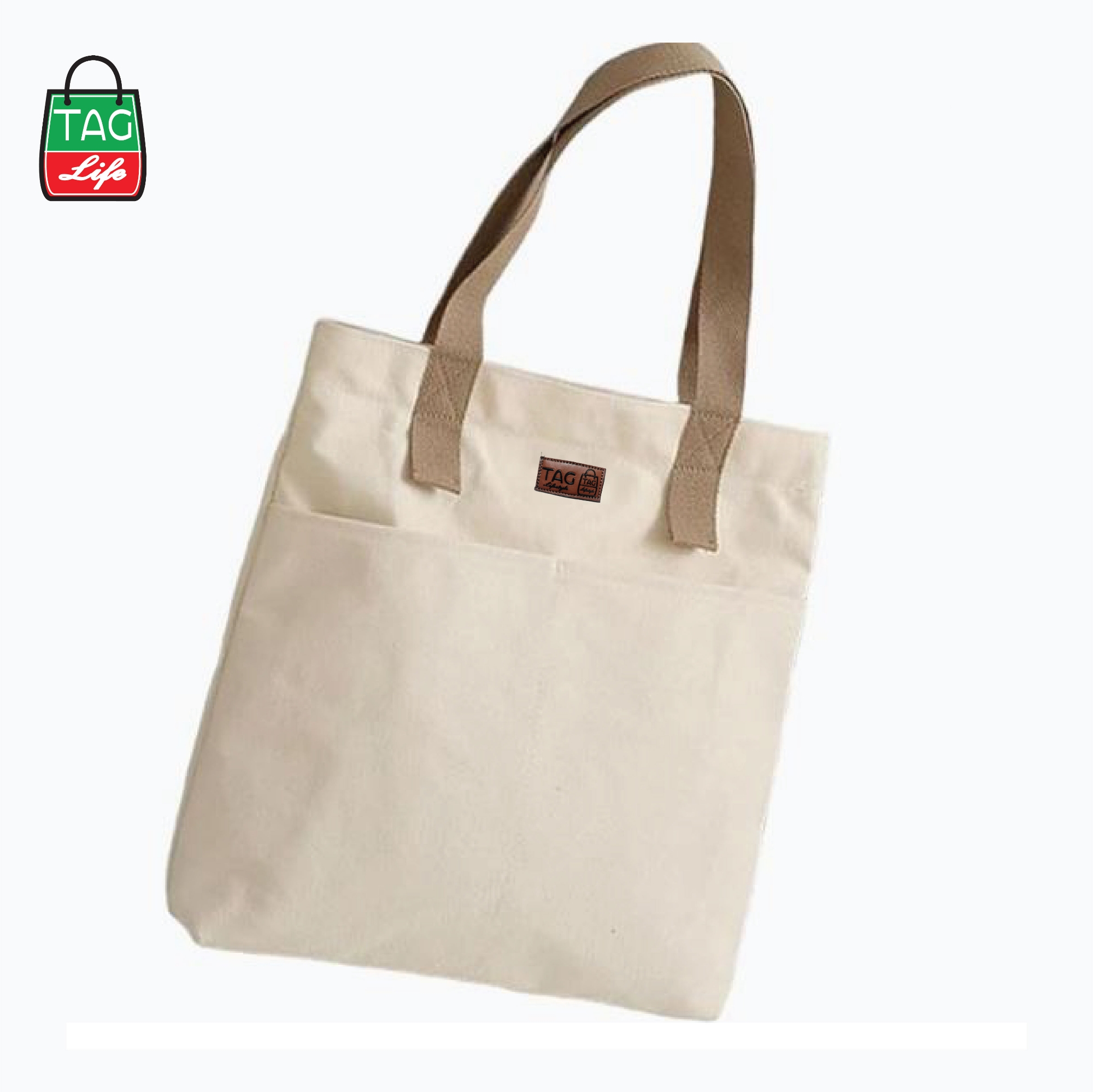 Picture of TAG Lifestyle Outside Pocket Canvas Tote Bag/Fashionable Tote Bag With Zipper Enclosure for girls For University/College/Trendy Fashionable Women