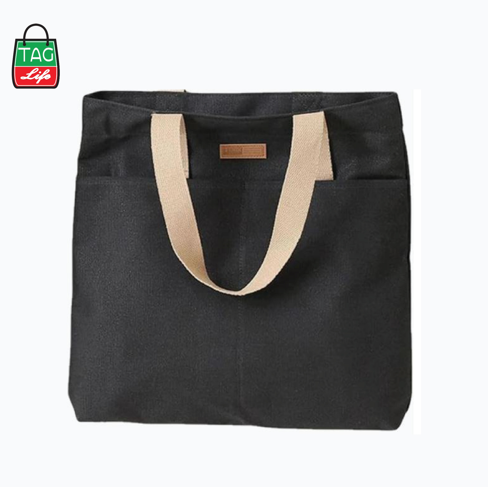 Picture of TAG Lifestyle Outside Pocket Canvas Tote Bag/Fashionable Tote Bag With Zipper Enclosure for girls For University/College/Trendy Fashionable Women